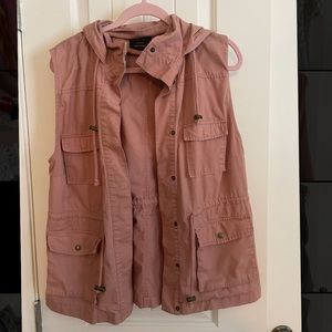 Mauve Hooded Sleeveless Vest